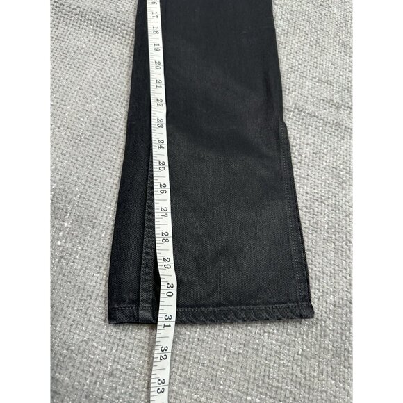 Grlfrnd Jeans Womens 24 28x31 Black Hailey Coated Low Rise Slim Boot Slit - Picture 5 of 13